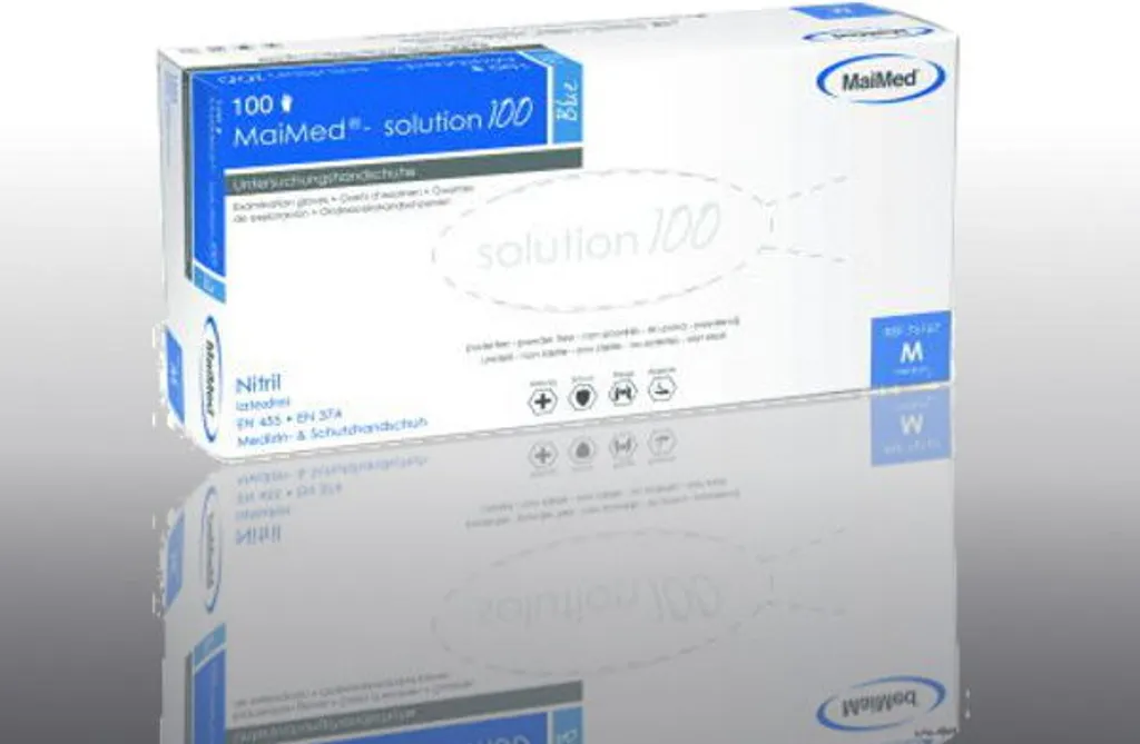 Scatola 100 Guanti Nitrile MaiMed Solution 100 Blu M | Convenienza