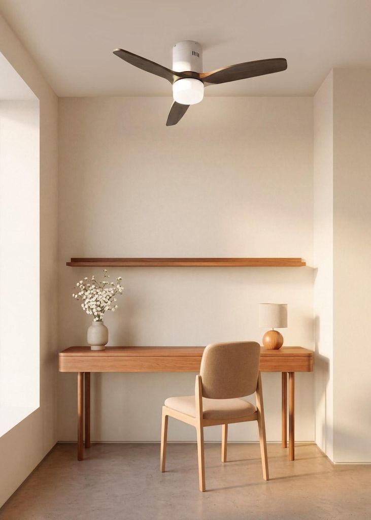 WIND CALM NATURAL WOOD - Leiser Deckenventilator 40W 100% Holz