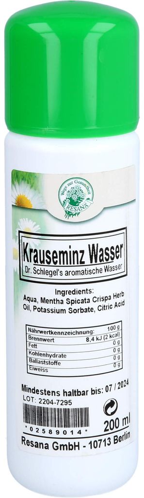RESANA Krauseminz Wasser Dr. Schlegel, 200 ml Lösung Produktbild 