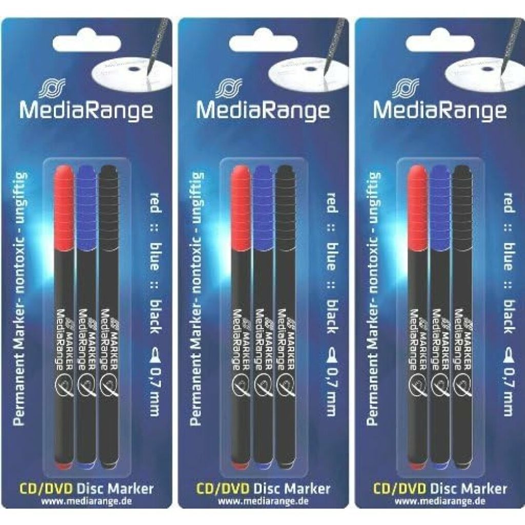 MediaRange CD-Marker 3pcs MR701, 1 Mm, MR701 (MR701, 1 Mm
