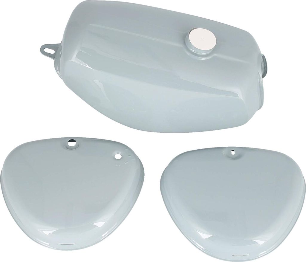 Set: Tank + Seitendeckel, Grau RAL 7000 - für Simson S50, S51, S70