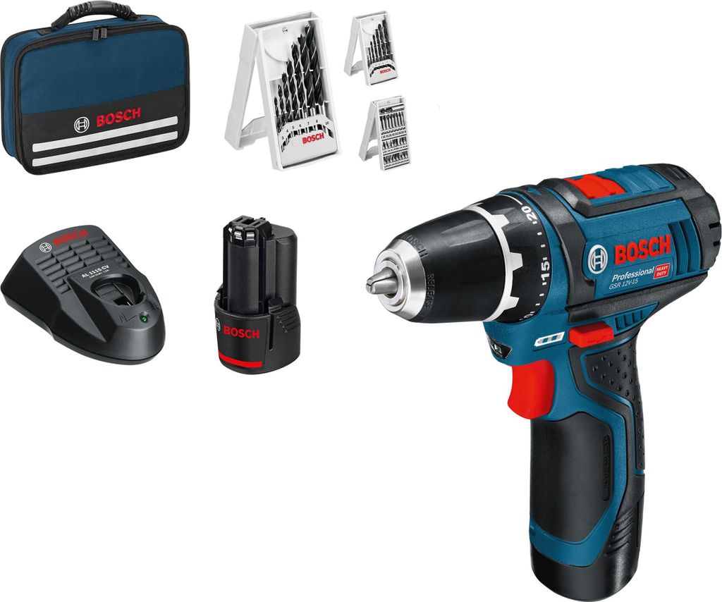 Bosch Professional 12V Akku Bohrschrauber GSR 12V-15 inkl. Produktbild 