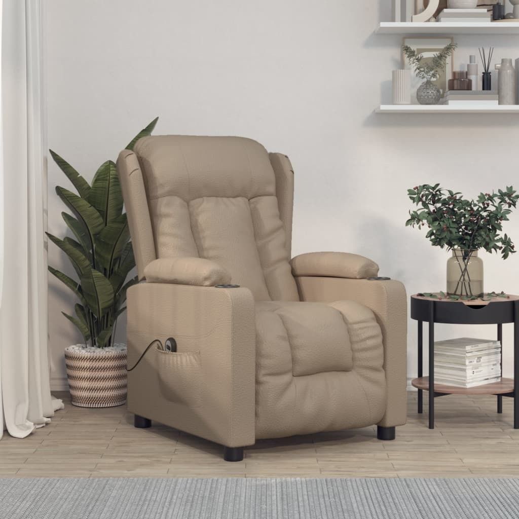 Best Möbel Relaxsessel Elektrisch Cappuccino-Braun Kunstleder - Fernseh- & Relaxsessel CL6218832 2parcel