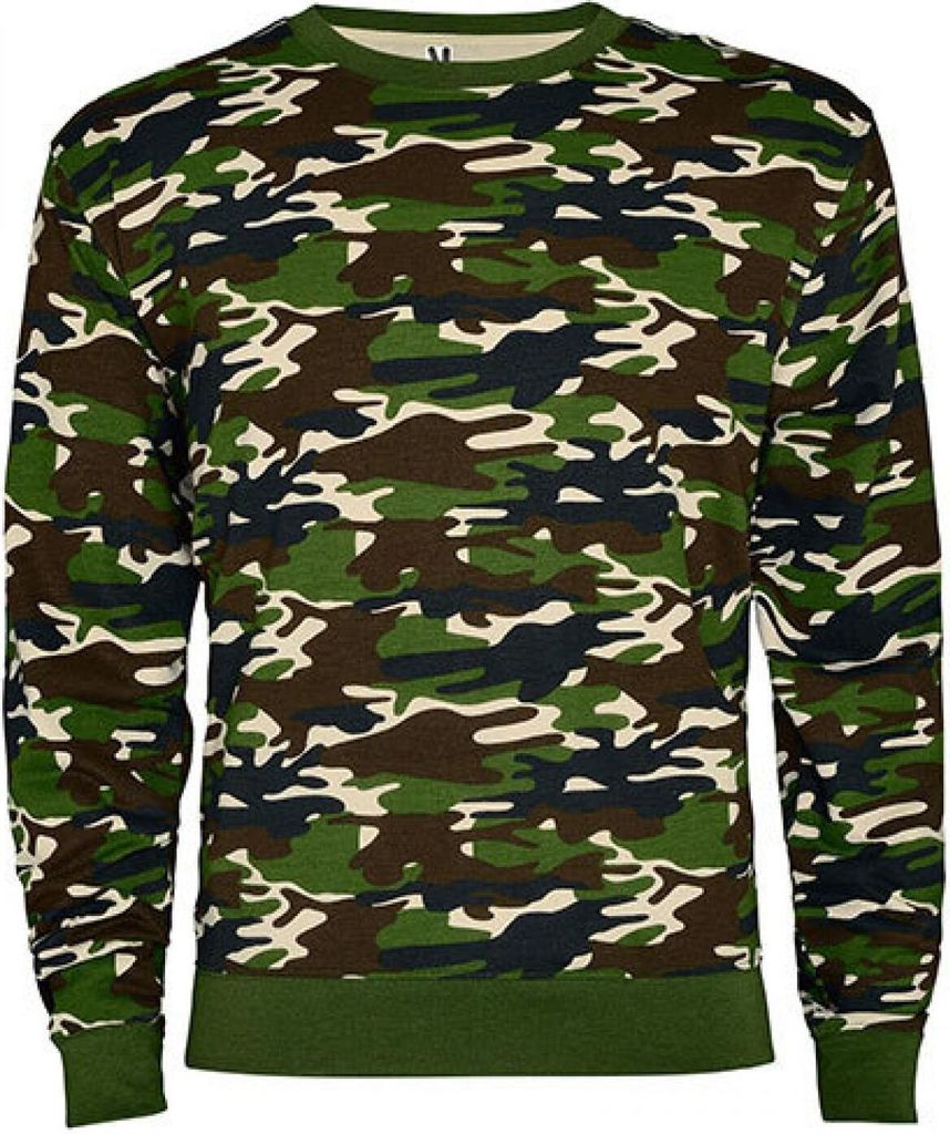 Herren Malone Sweatshirt, Slub Garn - Farbe: Camouflage Forest 232 - Größe: XXL
