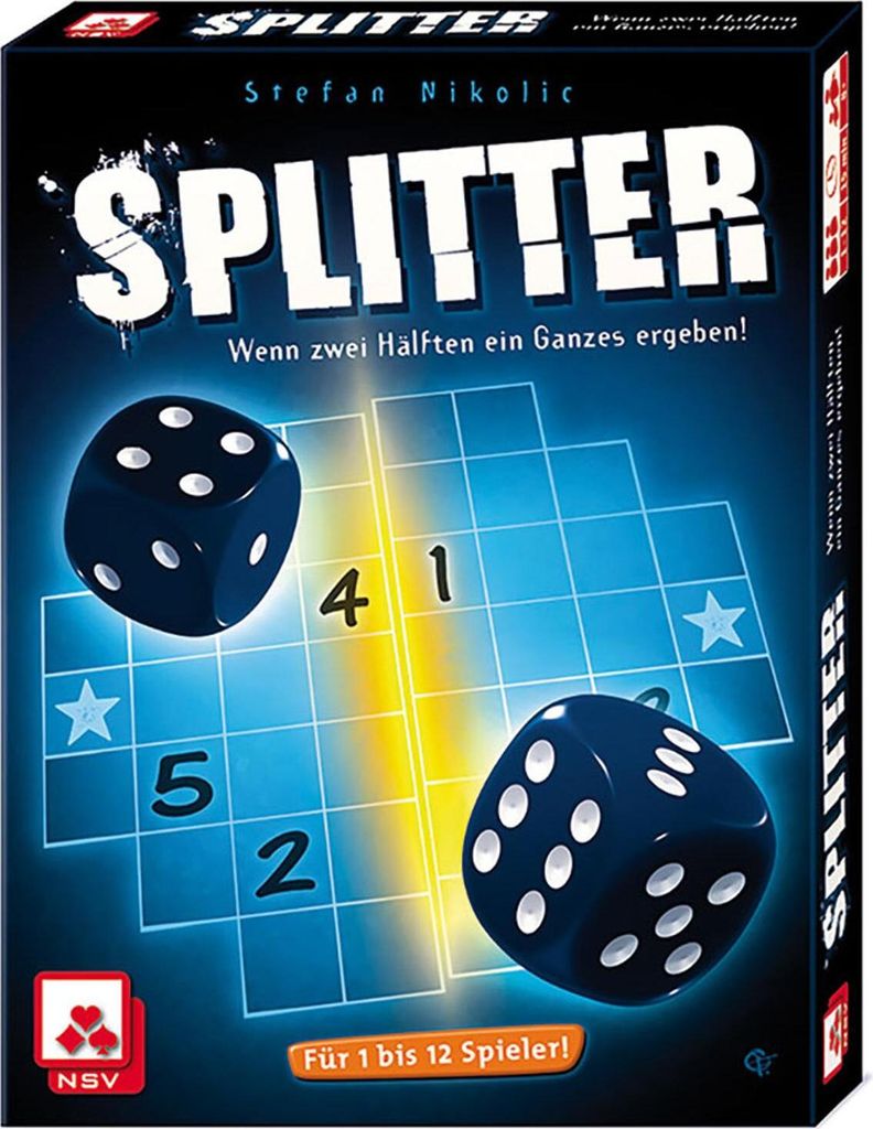 Splitter, Würfelspiel, für 1-12 Spieler, ab 8 Jahren (DE-Ausgabe)