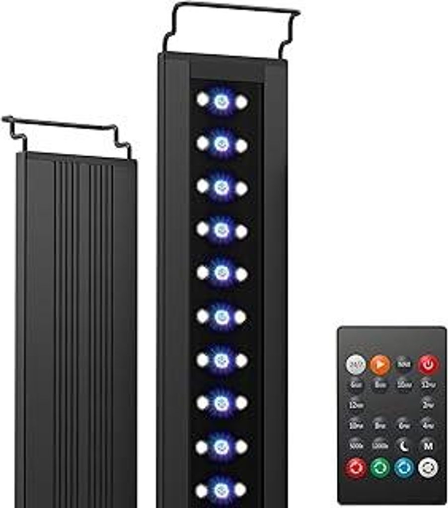 NICREW C10 24/7 LED Aquarium Beleuchtung für Pflanzen, 28-42 cm, 10W, Vollspektrum Aquarium Lampe mit Timer, Helligkeit einstellbar
