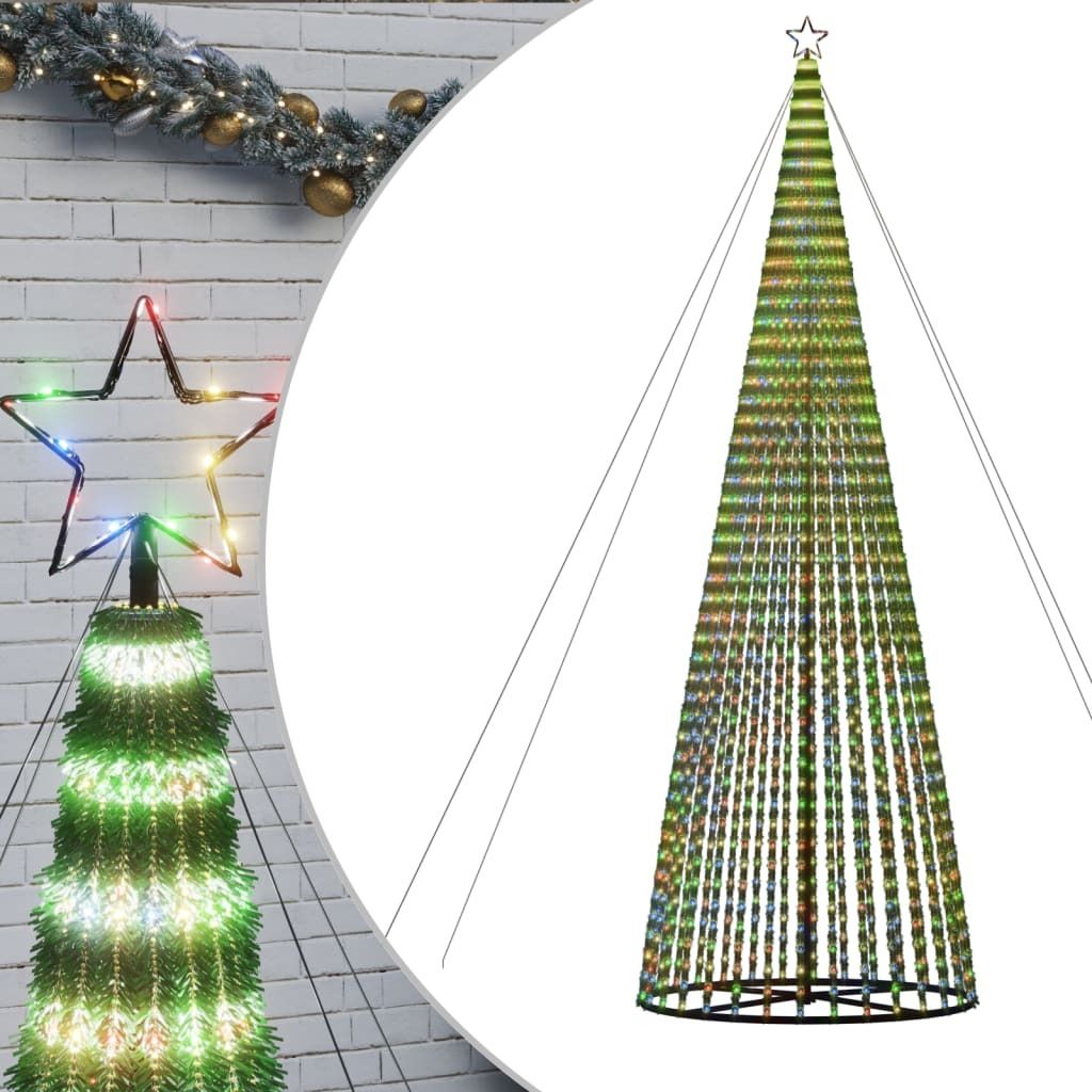 vidaXL LED Weihnachtsbaum 1544 LEDs Mehrfarbig 500 cm