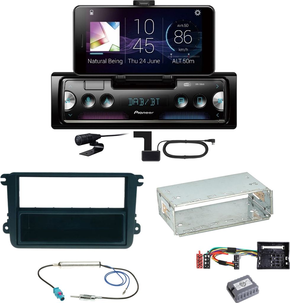 Pioneer SPH-20DAB Digitalradio USB Einbauset für Beetle Jetta Sharan Tiguan T5