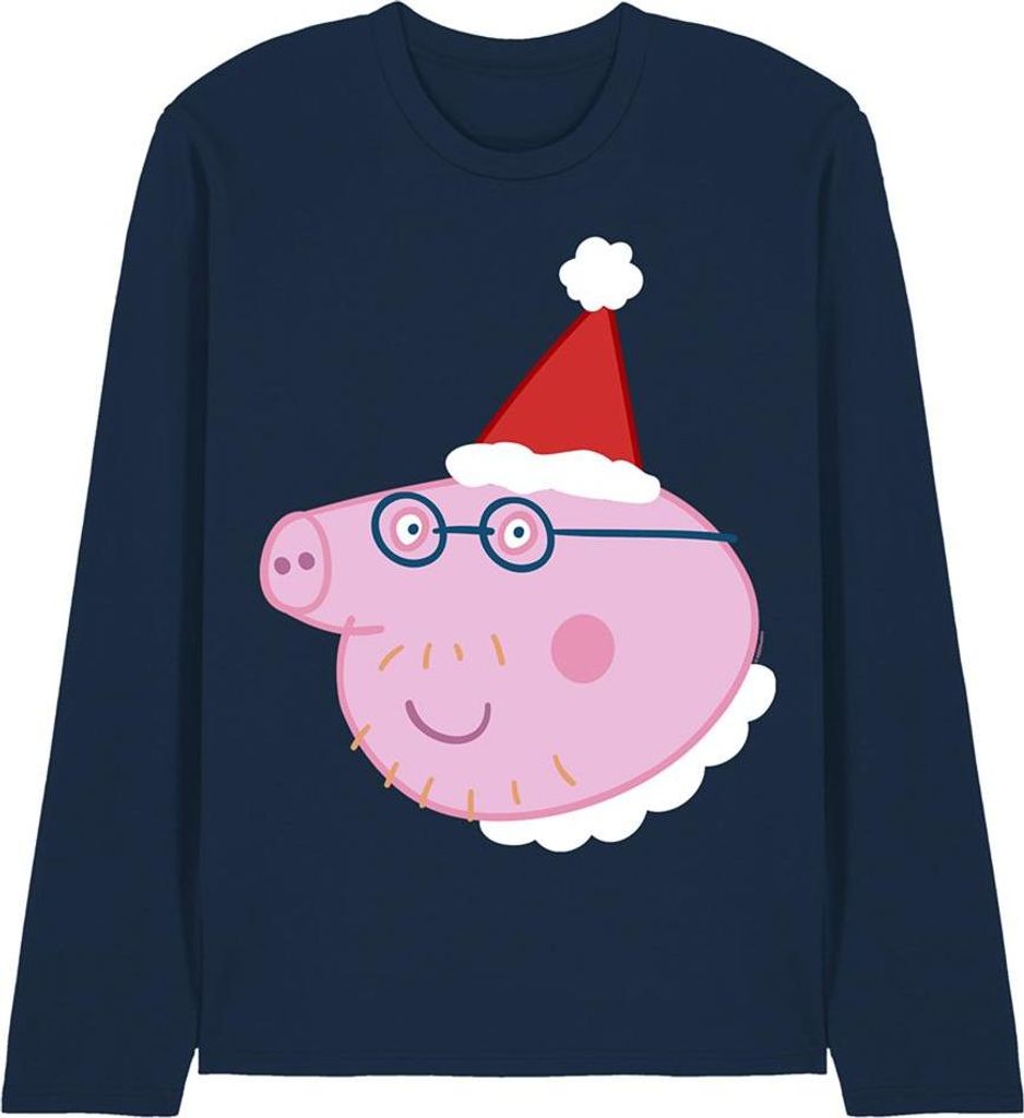 Peppa Pig - T-Shirt für Herren/Damen Uni, Langärmlig TV26566 (M) (Marine)