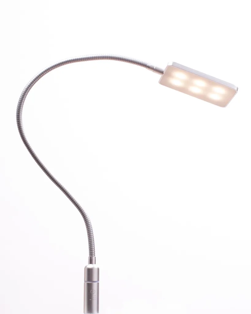 Liseuse de chevet LED flexible argentée lot de 2 lampes de lit murales 4W - 4