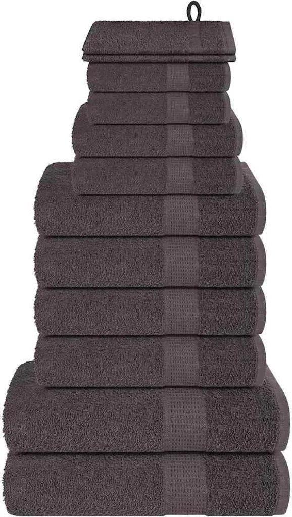 Set 12 Asciugamani Famiglia FROGN Antracite | Cotone Morbido 360g