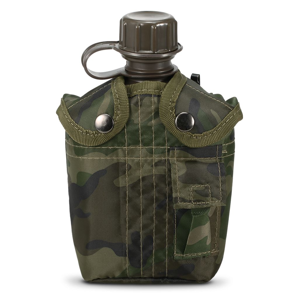 1L Outdoor Milit?r Kantine Flasche Camping Wandern Rucksack Survival Wasserflasche Wasserkocher mit Deckel