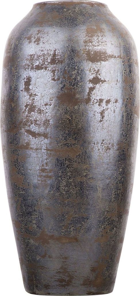 BELIANI Dekovase Grau 27 x 48 cm Terrakotta mit glänzender Oberfläche Pflegeleicht Wohnartikel Kegelförmig Modern Scandinavien Stil