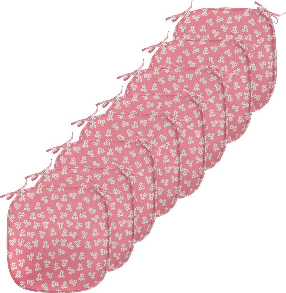 ABAKUHAUS Landhaus Polster für Esszimmerstühle, Gänseblümchen Zusammensetzung, Dekoratives wasserfestes Kissen mit Riemen für Küchensitze, 40...