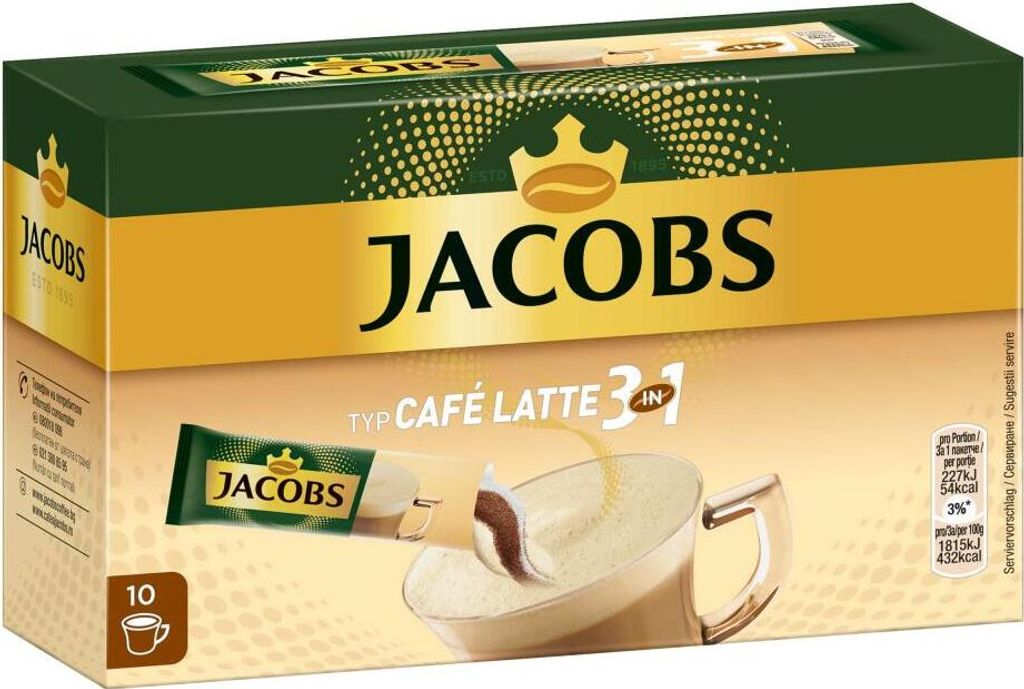 Jacobs 3in1 löslicher Kaffee, Typ Café Latte, Produktbild 6