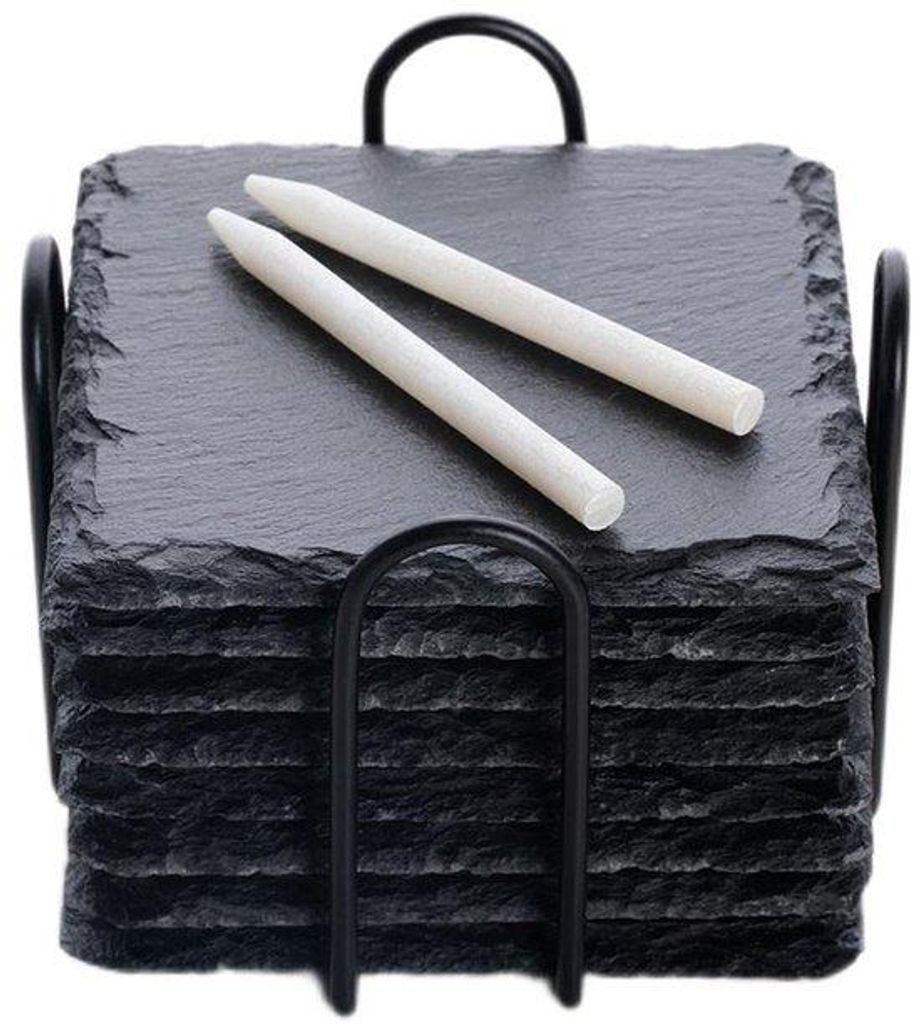 Gläserne Unterlegscheiben für Tisch, 8er Set, Unterlegscheiben für Gläser, mit Halter, Tischunterlegscheiben, Trinkunterlegscheiben, inkl. Blei...