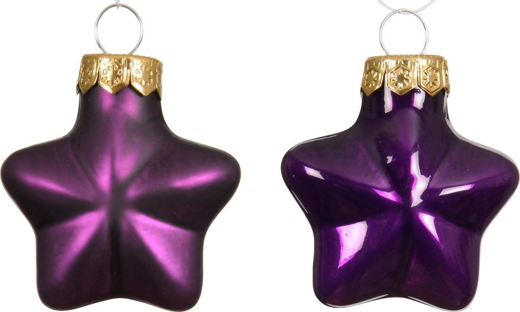Christbaumschmuck Sterne 4cm Glas 12 Stück - Feige