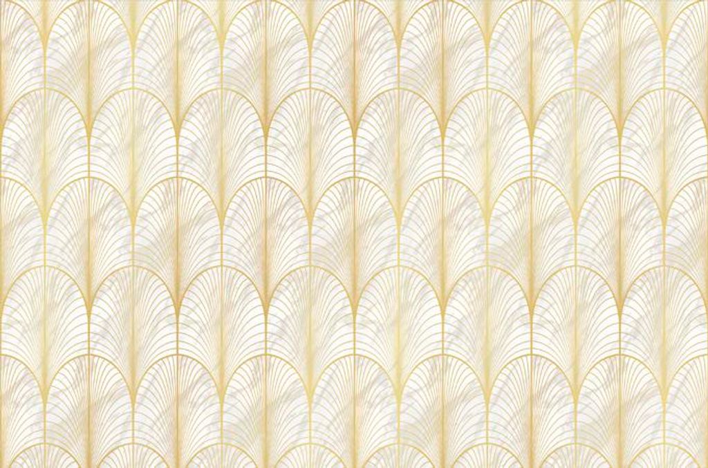 Sanders & Sanders Fototapete Art Decó Muster Gold und Grau 424 x 280 cm
