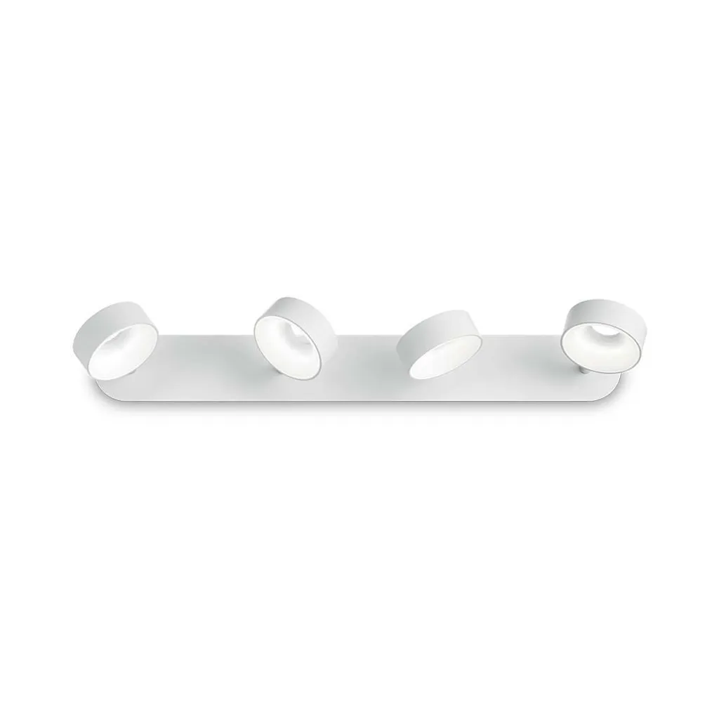 Plafonnier LED Blanc 4 Lumières Oby Ideal Lux pour Salon et Cuisine
