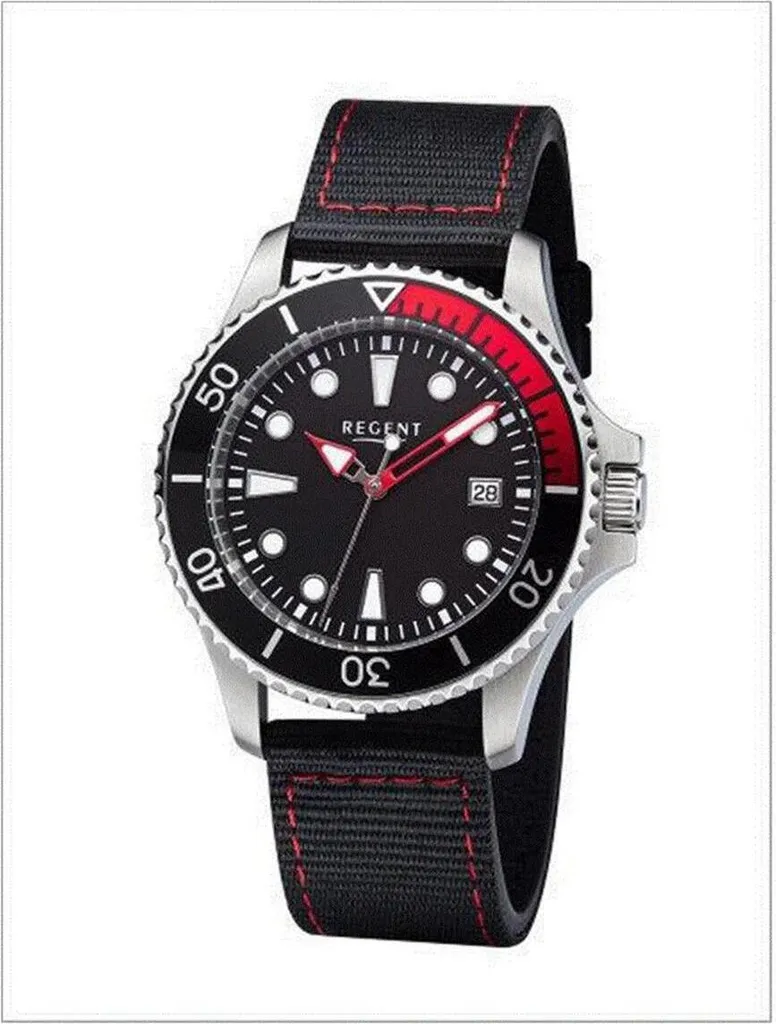 Montre de plongée Regent Homme 30 Bar 11110891 en Acier Argenté Robuste