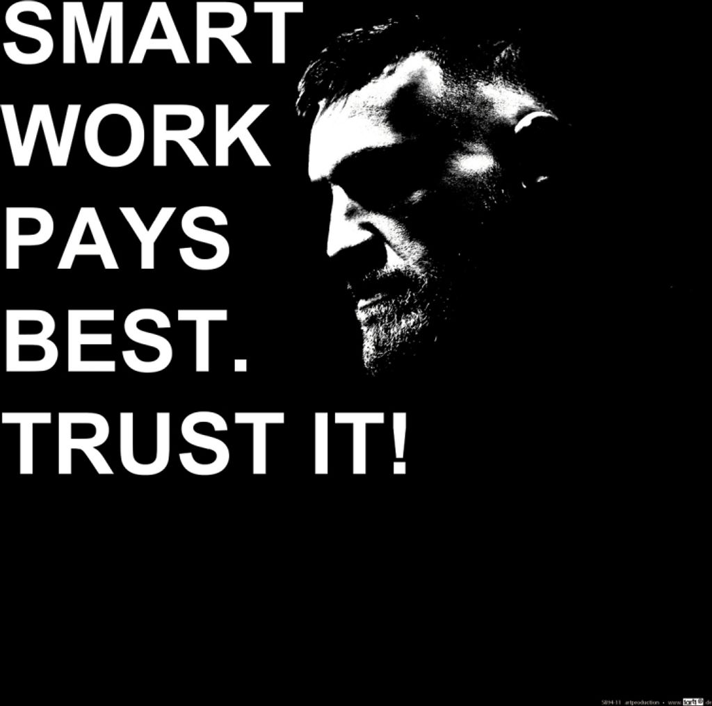 Zitate Kunstdruck Bild - Smart Work Pays Best. Trust It!, Conor McGregor (40 x 40 cm)