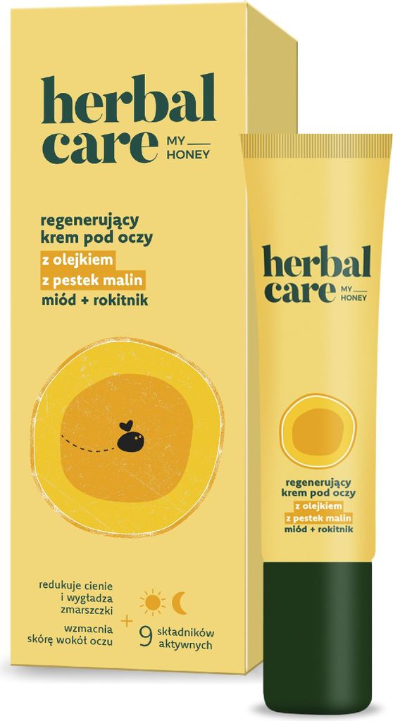 HERBAL CARE My Honey Regenerating Eye Cream mit Himbeersamenöl, Honig und Sanddorn für Tag und Nacht, 15 ml