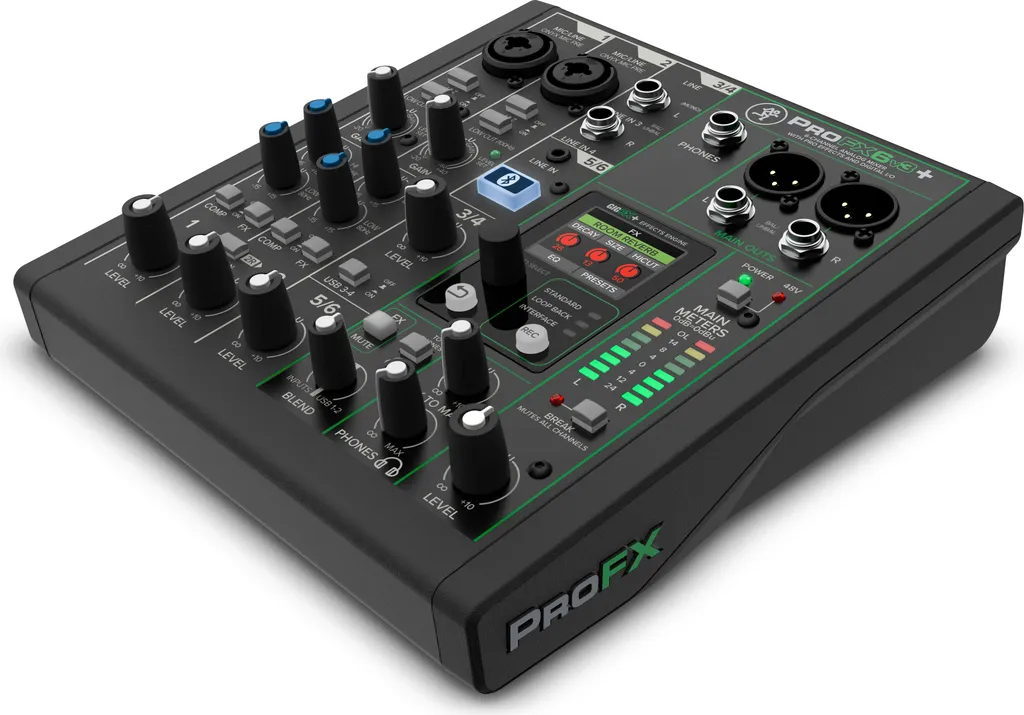 Console de mixage analogique 6 canaux Mackie ProFX6v3+ avec Bluetooth