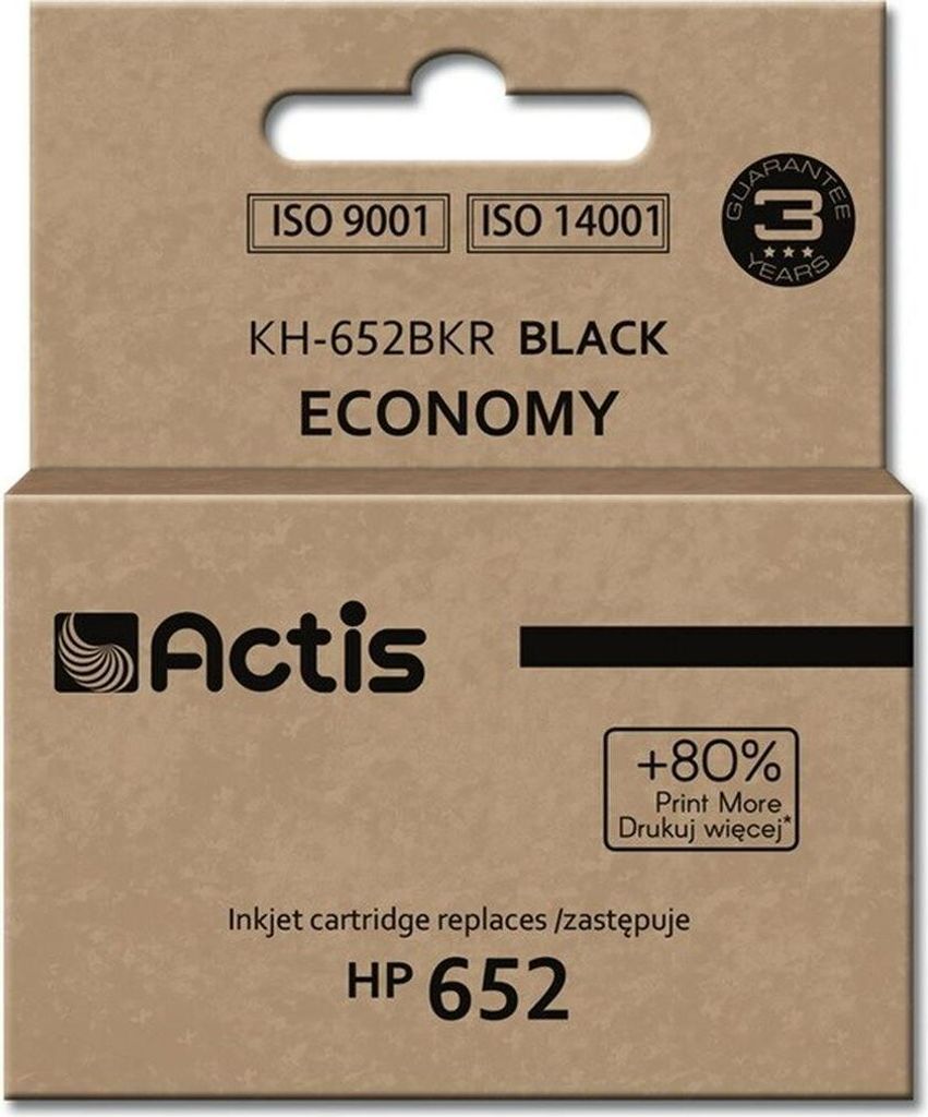 Actis KH-652BKR Tintenpatrone für HP Drucker; HP 652 F6V25AE-Ersatz; Standard; 15ml; schwarz