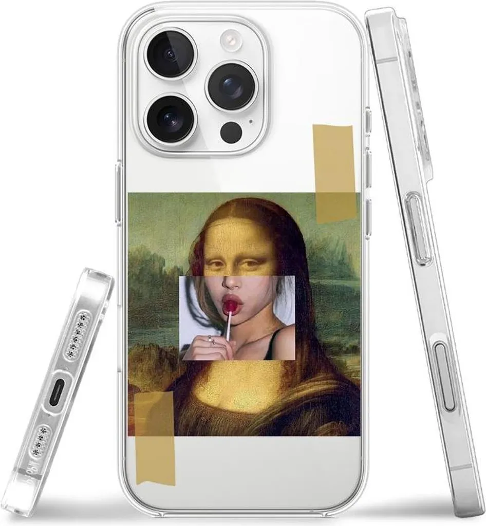 Offerta Cover iPhone 16 Pro Monna Lisa - Silicone Trasparente Shockproof - 3