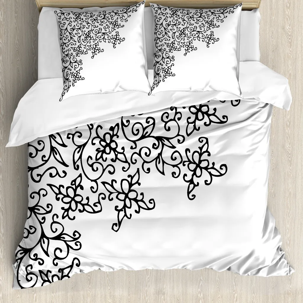 Copripiumino ABAKUHAUS Bianco e Nero 155x220 per Allergici