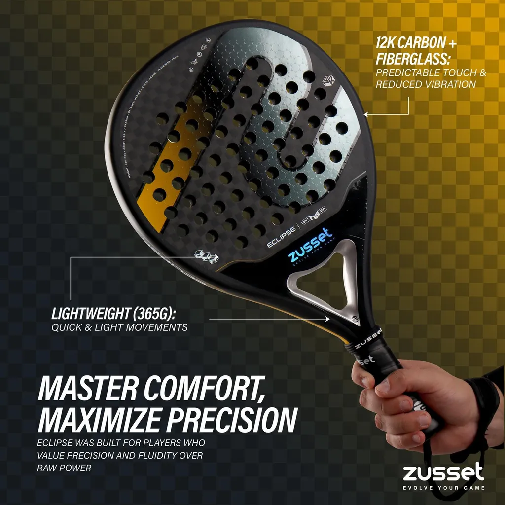 Raquette Padel Carbone 12K ECLIPSE - Confort Optimal et Grande Précision
