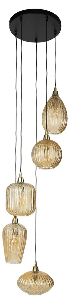 Plafonnier en V Noir et Doré 40 cm FURNLUX - Finition Métal Haut de Gamme