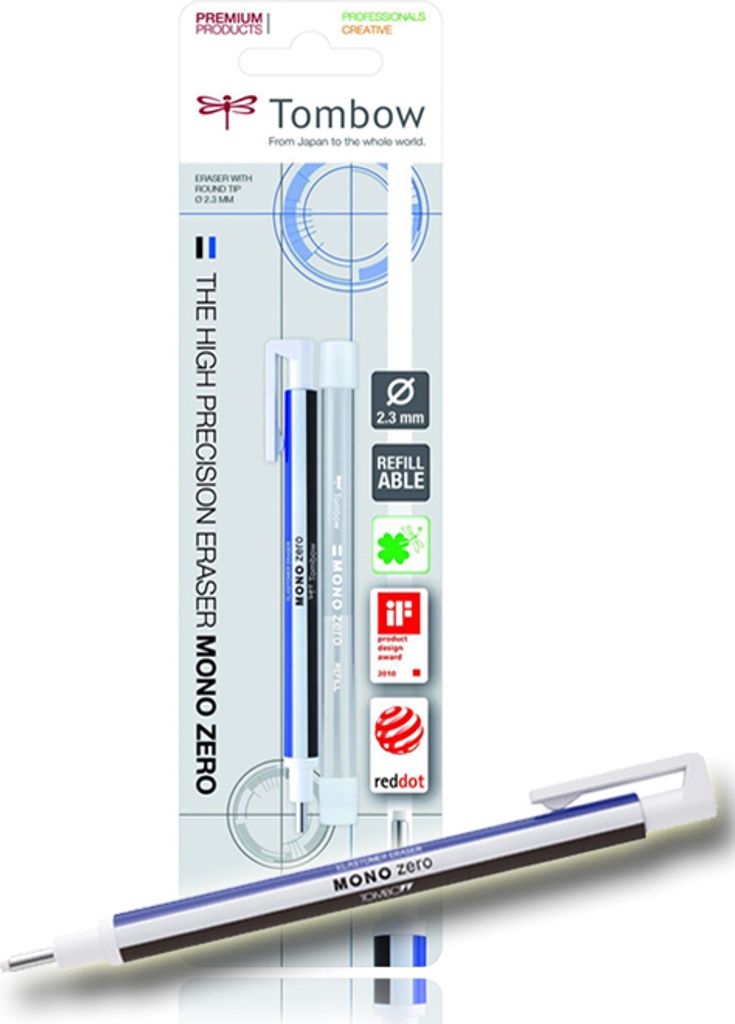 TOMBOW Radierstift "MONO zero" runde Spitze Blisterkarte Produktbild 