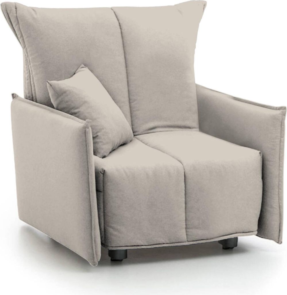 Schlafsofa Almerinda, Einzelsofa, 100% Italy, Wohnzimmersessel mit Trolley-Öffnung, aus gepolstertem Stoff, mit Standard-Armlehnen, Cm 110x90h85, ...