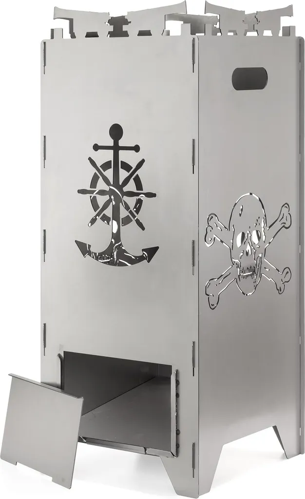 Brasero Extérieur en Acier Design Maritime avec Motifs Découpés Moritz - 4