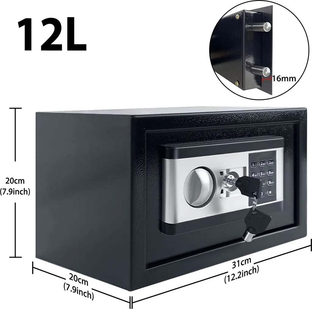 Petit Coffre-fort de Meuble à Code Digital et Clé pour Maison et Bureau