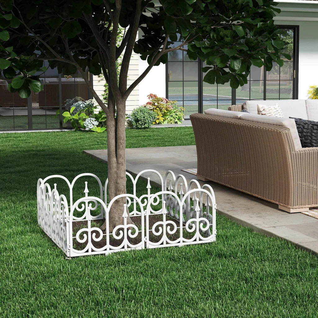 Bordure de jardin décorative blanche à bords bombés en plastique 3m - 10