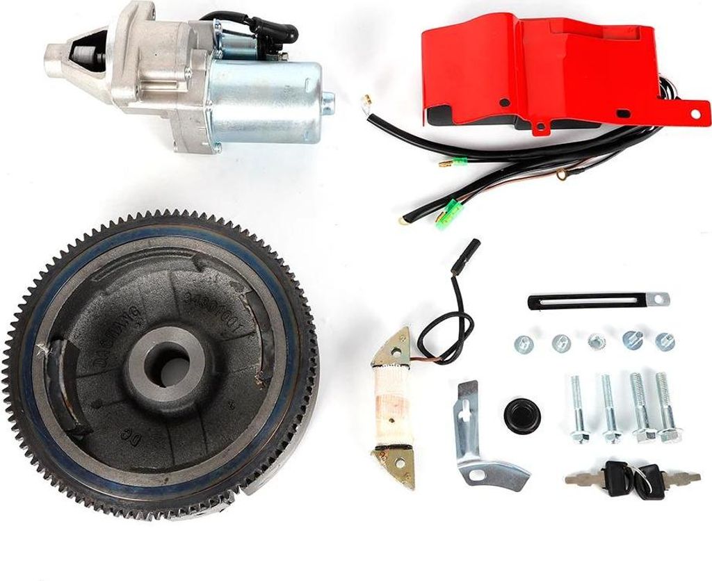 Elektro-Start Kit - Anlasser mit Magnetschalter - Schwungrad, Zündspule/CDI-Box - Für GX390 13HP & 11HP Motoren/Generatoren - OE 31100-ZE3-701/-7...