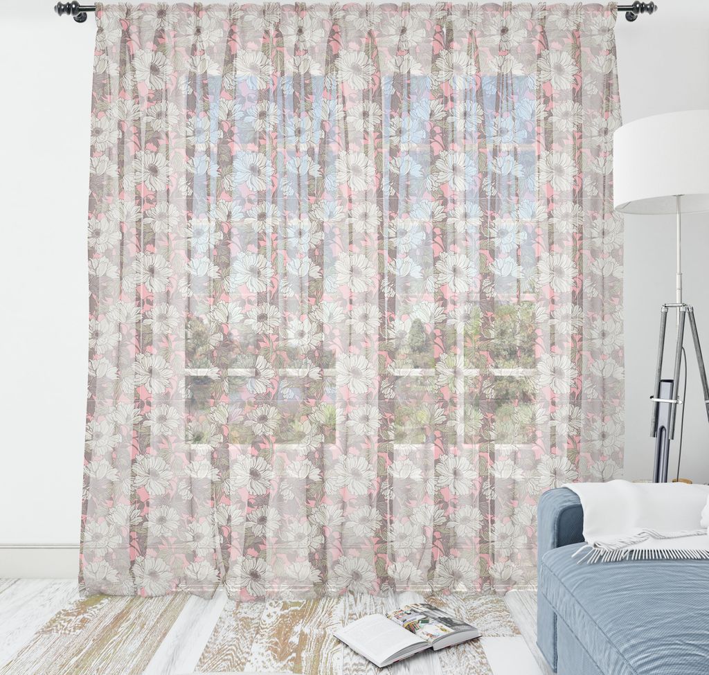 ABAKUHAUS Blumen Wandteppich, Cartoon-Stil Hohe Detail Blumen und Blätter, Wohnzimmer Schlafzimmer seidiges Satin Wandtuch, 274 cm x 274 cm, Paste...