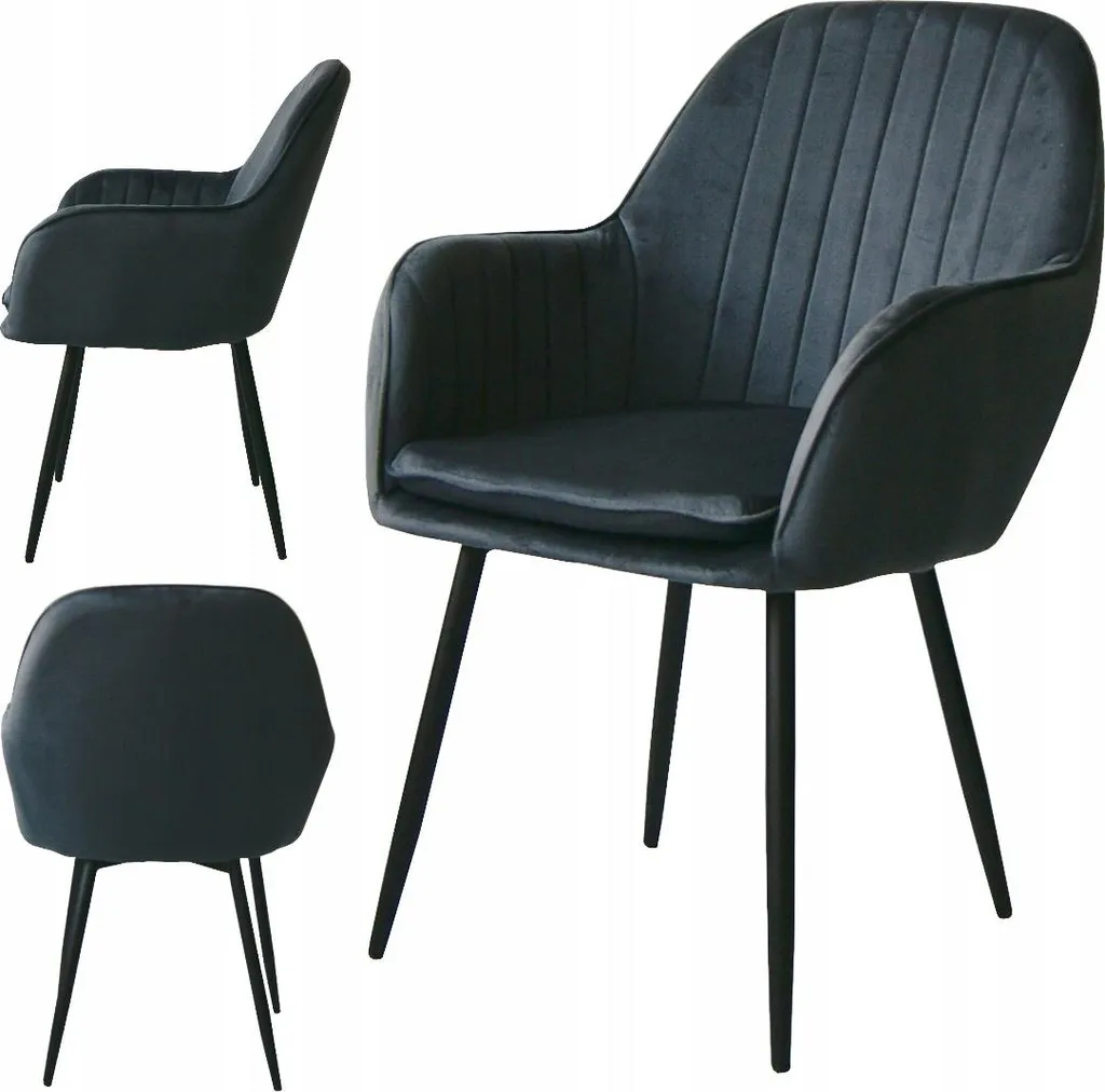 Ekspand | Sedia in velluto BL208 Queen - Grigio scuro - Imbottita - Design moderno - Alto comfort