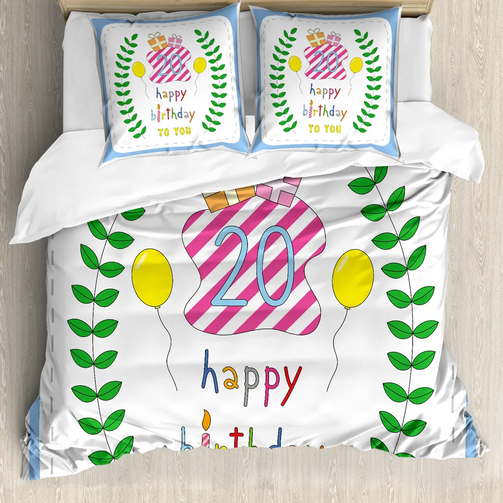Copripiumino 200x200 ABAKUHAUS 20th Birthday Verde Blu Rosa