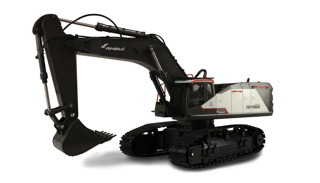 Excavatrice hydraulique ACV730 blanche - Mini pelle polyvalente de 7 tonnes