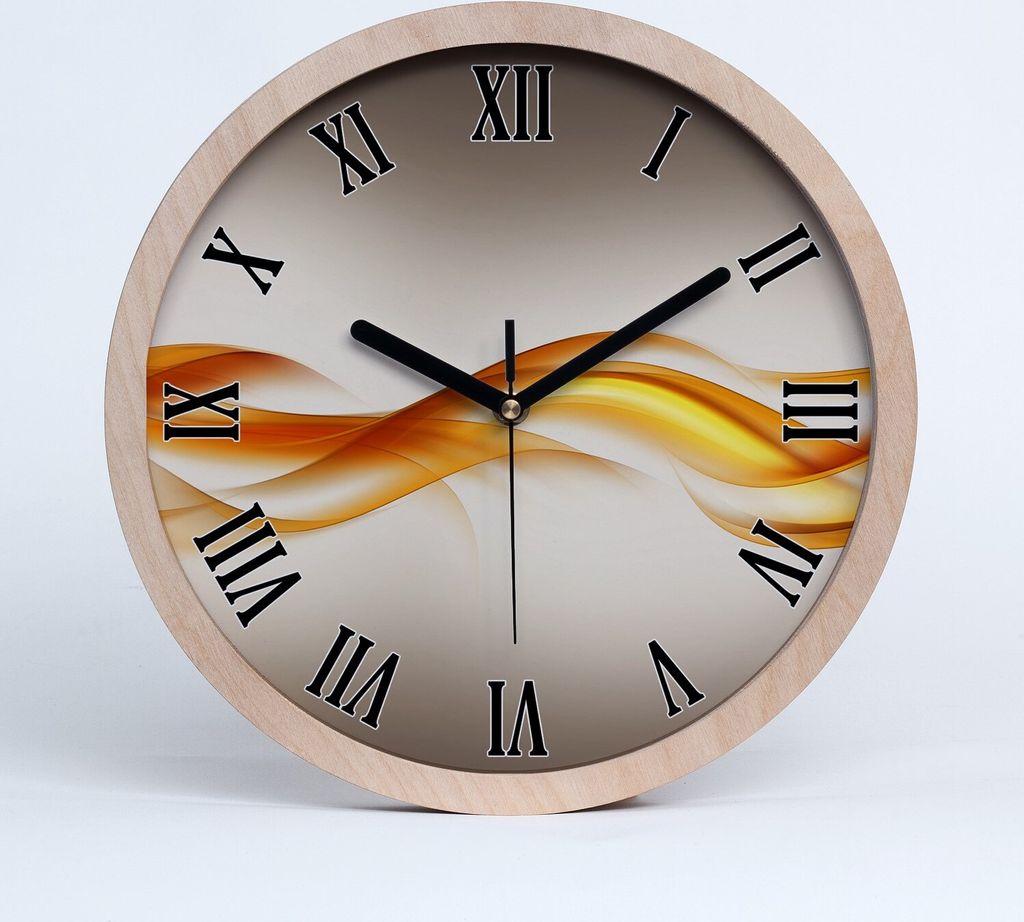 Holzuhr 30fi cm wanduhr - schwarze Spitzen - abstrakcjaale