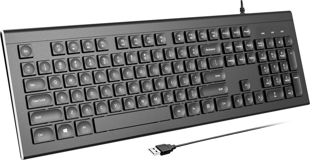 INF Kabeltastatur: 104 Tasten Wassertropfen-Design für Büro und Zuhause