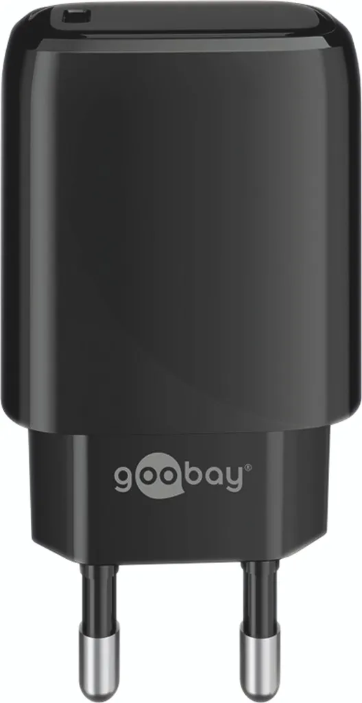goobay caricatore rapido per dispositivi con USB-C PD Power Delivery 20W nero (1 confezione morbida)