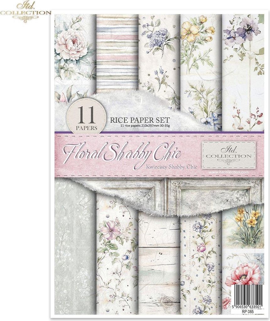 Reispapier-Set A4 für Decoupage – RP085 – Flower Melody Vol. 2 – ITD Collection