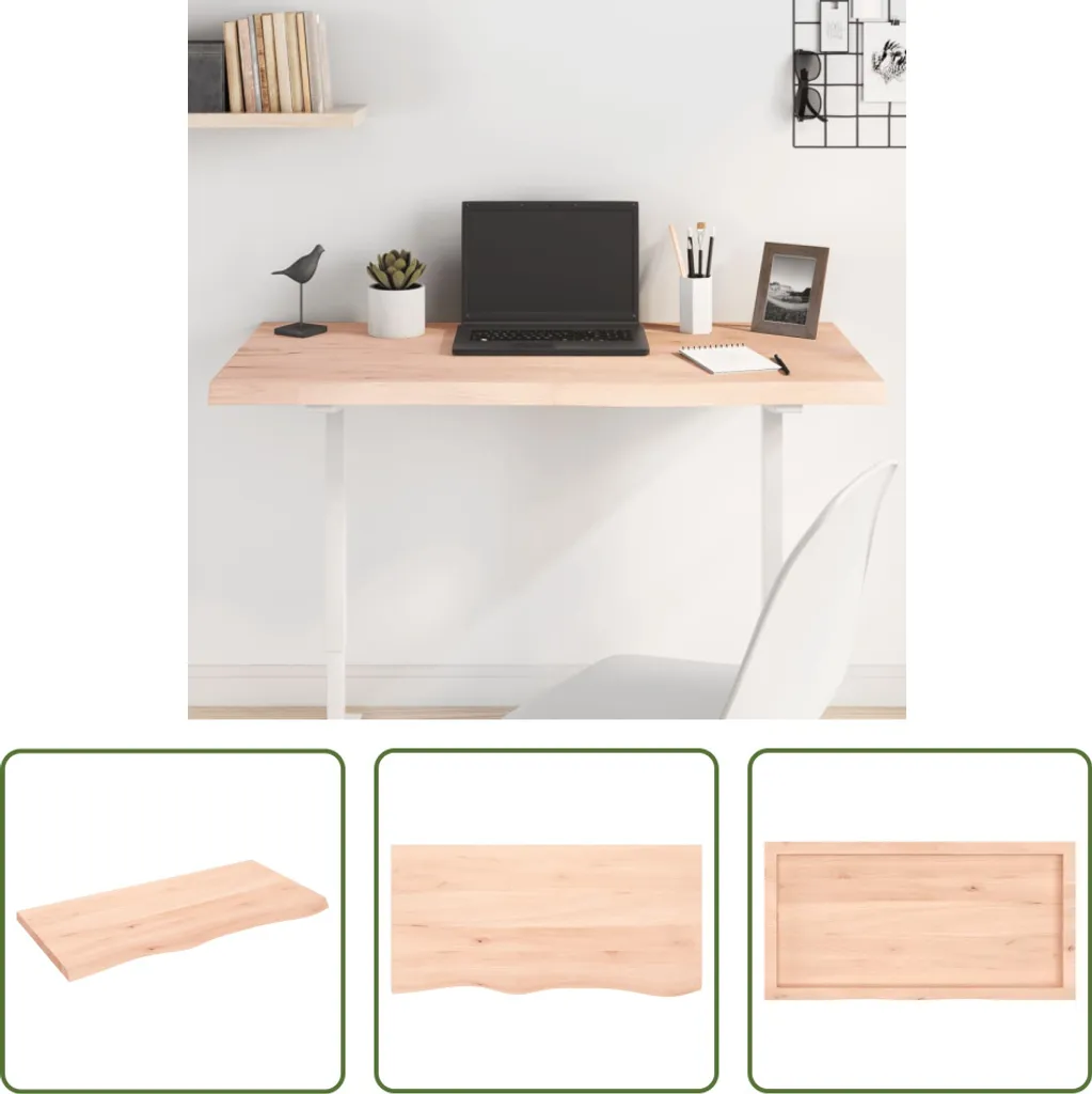 Top Scrivania Rovere Massiccio 100x50x(2-4) cm - Qualità Premium