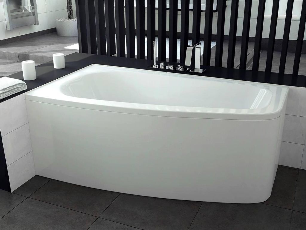 Baignoire asymétrique - 150 x 80 cm - Gauche - avec Tablier Image du produit 