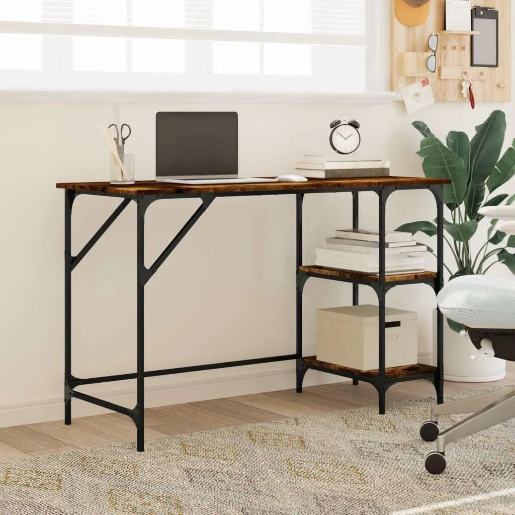 Tavolo da Scrittoio Rovere Fumé 120x50cm Metallo: Arredo Raffinato - 3