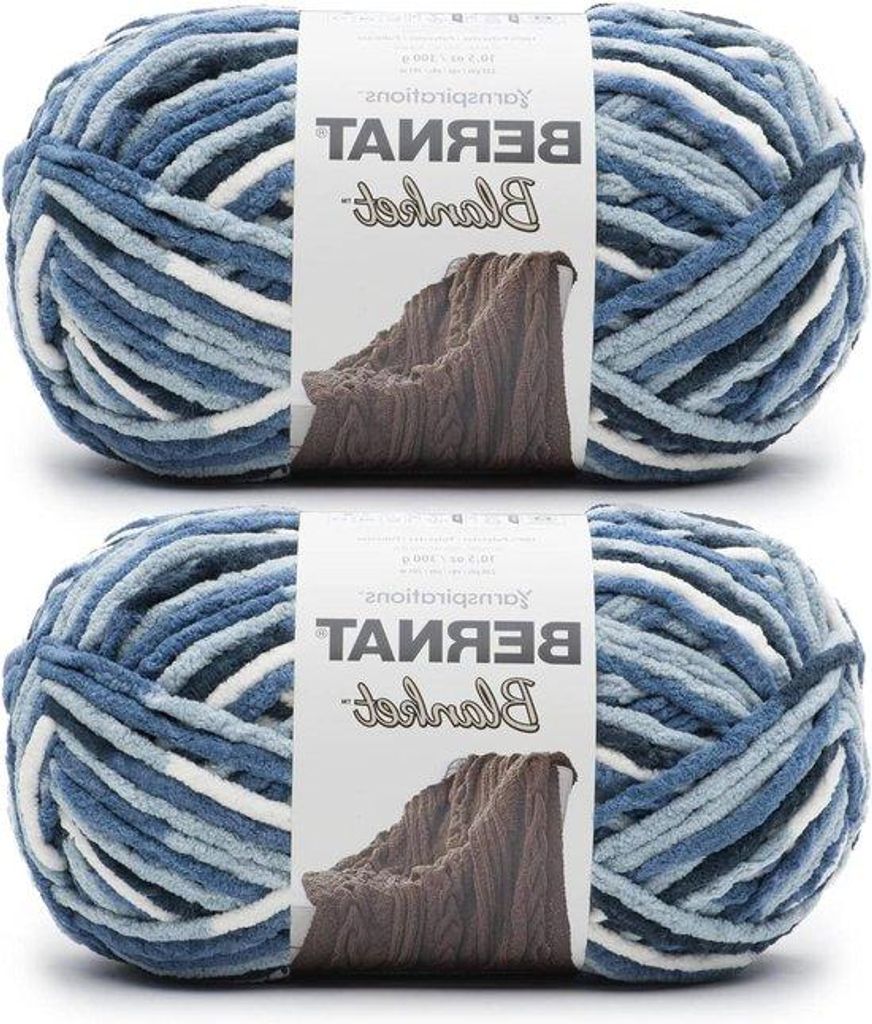 Faded Blues Wolle-Strickdecke - 2er-Pack
